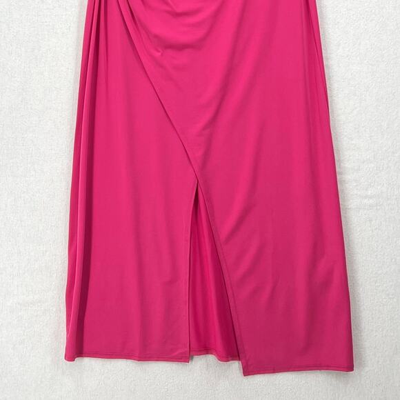 L SPACE Corsica Dress Womens XL Pink Bougainvillea Strapless Cut Out Midi Beach - Picture 7 of 16